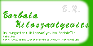 borbala miloszavlyevits business card